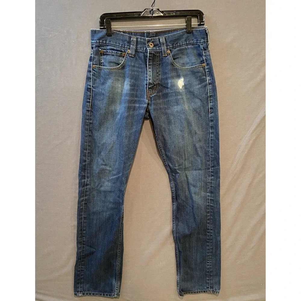 Levi's 511 Jeans Mens 32x32 Blue Skinny Fit Distressed Denim 100% Cotton